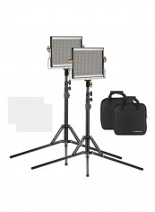 Portable LED Video Light Panel Kit Fill In Lamp Black