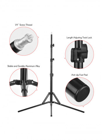 Portable LED Video Light Panel Kit Fill In Lamp Black