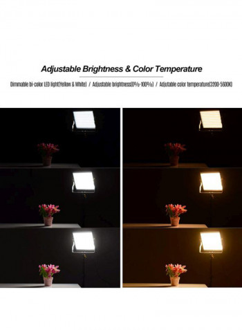 Portable LED Video Light Panel Kit Fill In Lamp Black