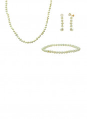 10 Karat Gold With Pearls Jewellery Set