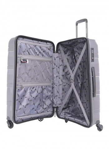 Garnet Hardside 3 Piece Luggage Trolley Set Metallic Grey