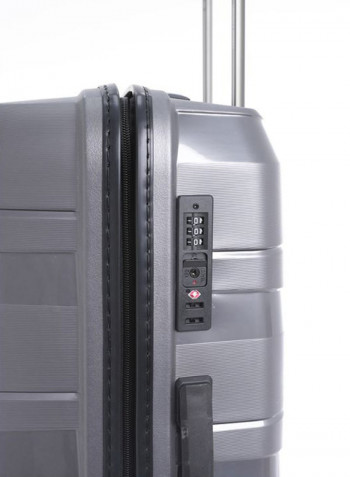Garnet Hardside 3 Piece Luggage Trolley Set Metallic Grey