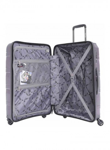 Garnet Hardside 3 Piece Luggage Trolley Set Purple