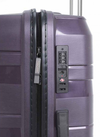 Garnet Hardside 3 Piece Luggage Trolley Set Purple