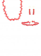 10 Karat Gold With Pearls Strand Jewellery Set