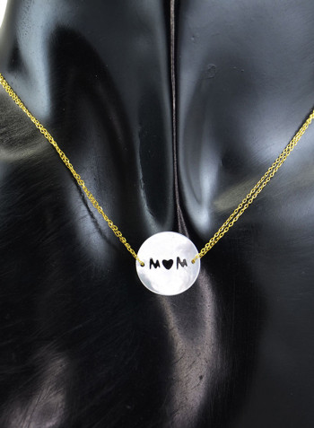 18k Gold Double Link Butterfly Shape Mother Of Pearl Necklace