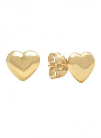 18K Gold Heart Earrings