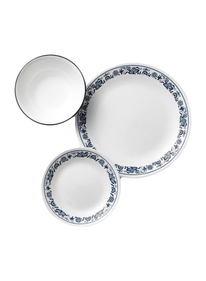 18-Piece Dinnerware Set White/Blue