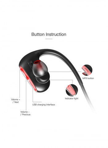 Wireless In-Ear Earphones Black/Red