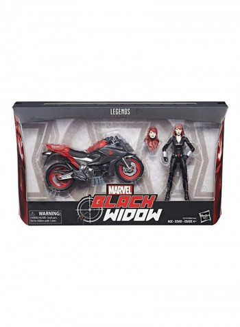 Black Widow Action Figure With Flame Cycle 6inch