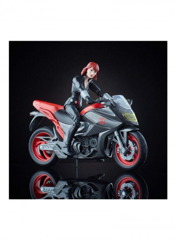 Black Widow Action Figure With Flame Cycle 6inch