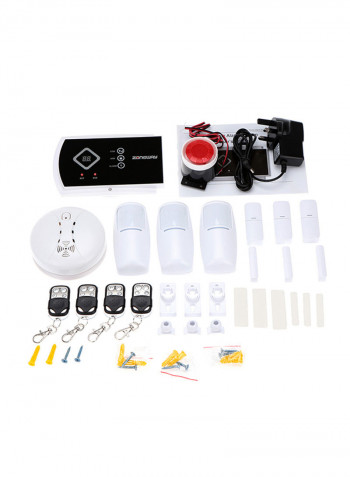 Wireless Security Alarm System With Remote Control White