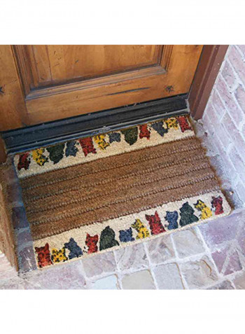 Kitty Cats Printed Coir Doormat Multicolour 0.63x30x18inch