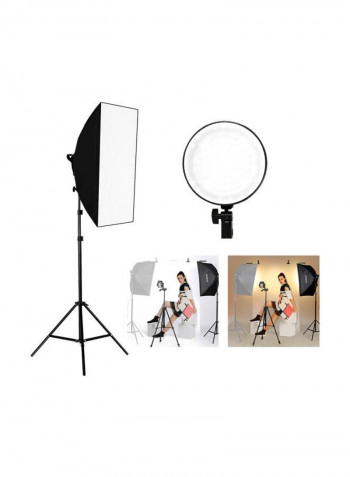 9-Piece Studio Photography Softbox LED Light Kit Black