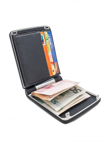 Fingerprint Access ID & Credit Card Holder Wallet Black