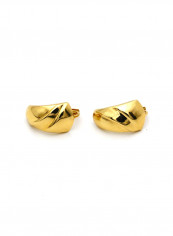 18k Gold Plain Curved Earring Set reviews 18k Gold Plain Curved Earring Set