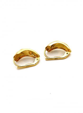 18k Gold Plain Curved Earring Set