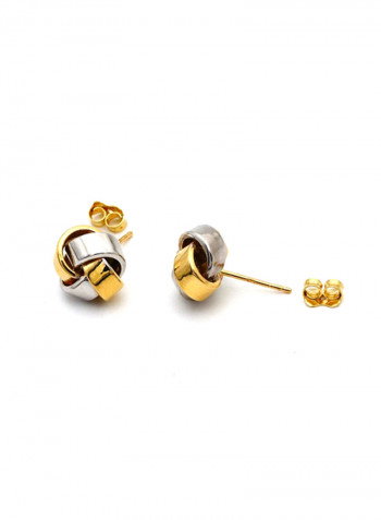 18k Gold Twisted Round Earring Set