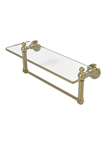 Integrated Towel Bar Glass Shelf Gold/Clear 16x5inch