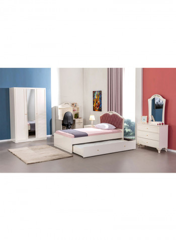 Isabella Study Desk With Hutch Cabinet White 115x150x115centimeter