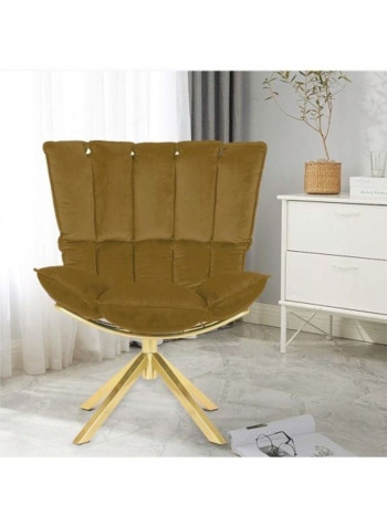 Regano Velvet Accent Chair Brown/Gold 92.5 x 74.5 x 77cm