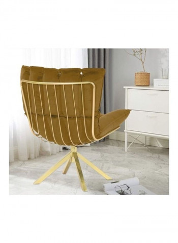Regano Velvet Accent Chair Brown/Gold 92.5 x 74.5 x 77cm