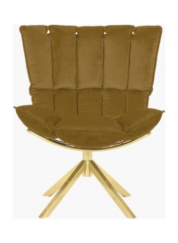 Regano Velvet Accent Chair Brown/Gold 92.5 x 74.5 x 77cm