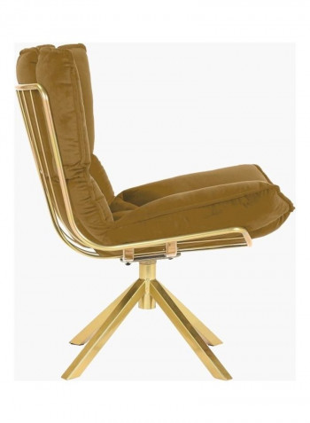 Regano Velvet Accent Chair Brown/Gold 92.5 x 74.5 x 77cm