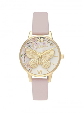 Women's Leather Analog Wrist Watch