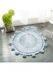 Anti-Skid Soft Area Rug Light Blue One Size