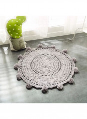 Round Shaped Durable Rug Grey