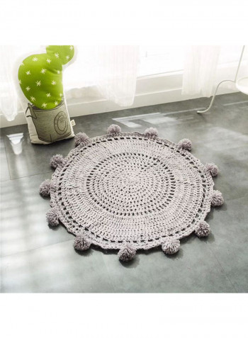 Round Shaped Durable Rug Grey