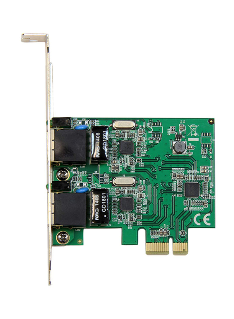 Dual Port Gigabit PCI Express Server Network Adapter Card Black/Green