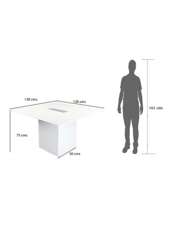 Projekt 7 Square Shaped Drafting Table White 120x120x75centimeter