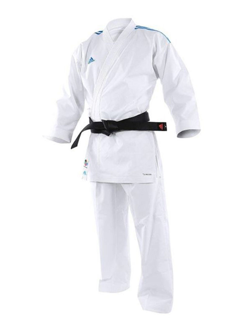 ADI-LIGHT Karate Uniform - White/Blue Stripes, 185cm 185cm