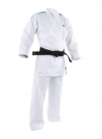 ADI-LIGHT Karate Uniform - White/Blue Stripes, 195cm 195cm