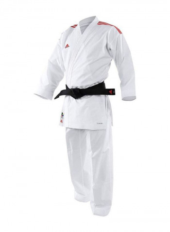 ADI-LIGHT Karate Uniform - White/Red Stripes, 180cm 180cm