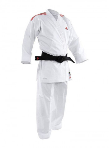 ADI-LIGHT Karate Uniform - White/Red Stripes, 180cm 180cm
