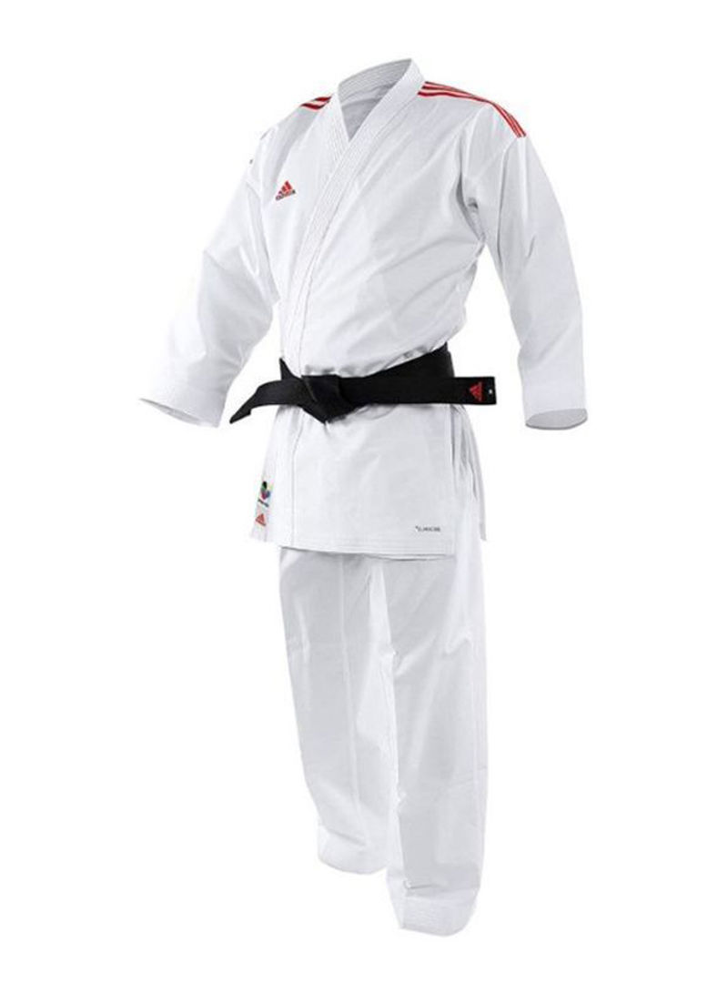 ADI-LIGHT Karate Uniform - White/Red Stripes, 195cm 195cm