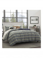 3-Piece Rugged Plaid Comforter Set Polyester Dune Queen