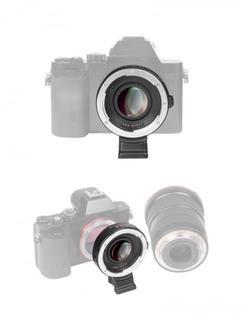 EF-E II Auto Focus Lens Mount Adapter For Canon EF/Sony E-mount Camera Black/Silver