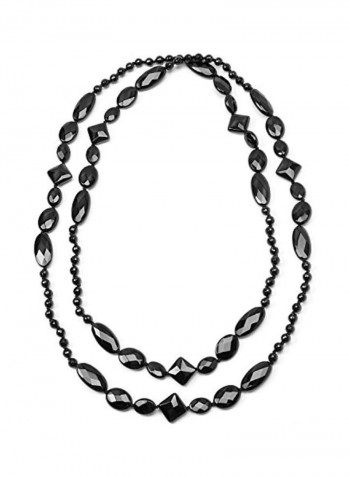 Onyx Beaded Multi Strand Necklace