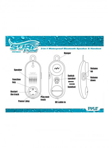 Waterproof Bluetooth Handset Speaker With Mic Black