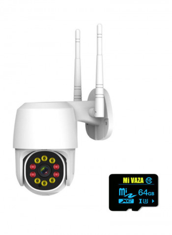IP66 Outdoor Security Surveillance Camera With 64GB TF Card white