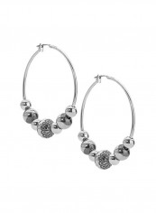 925 Sterling Silver Native Pearl Studded Hoop Earrings