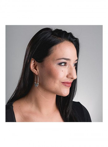 925 Sterling Silver Native Pearl Studded Hoop Earrings