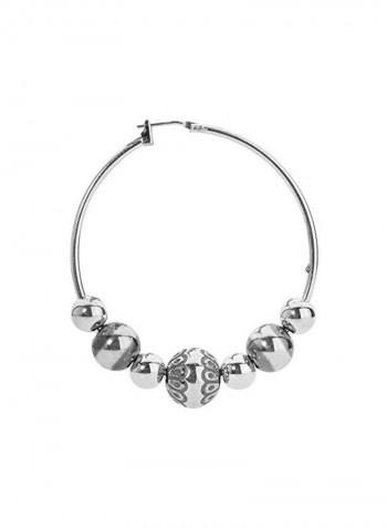 925 Sterling Silver Native Pearl Studded Hoop Earrings