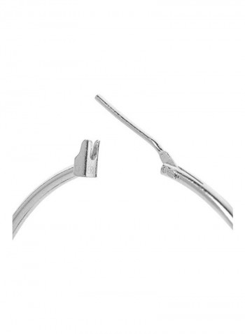 925 Sterling Silver Native Pearl Studded Hoop Earrings