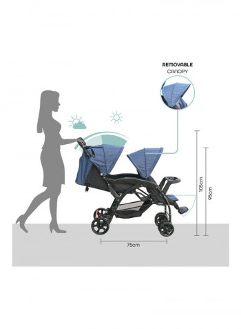 Dois Easy Foldable Twin Stroller
