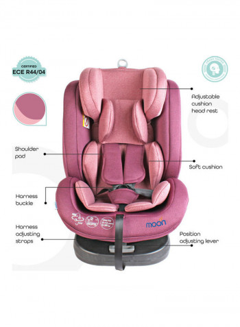 Rover Baby Infant Car Seat, Group 0/1/2/3, 360° Rotate - Pink